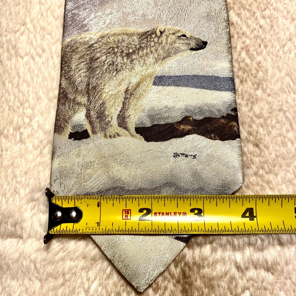 Bear Pattern silk Tie by Bonnie Marris - Picture 9 of 11